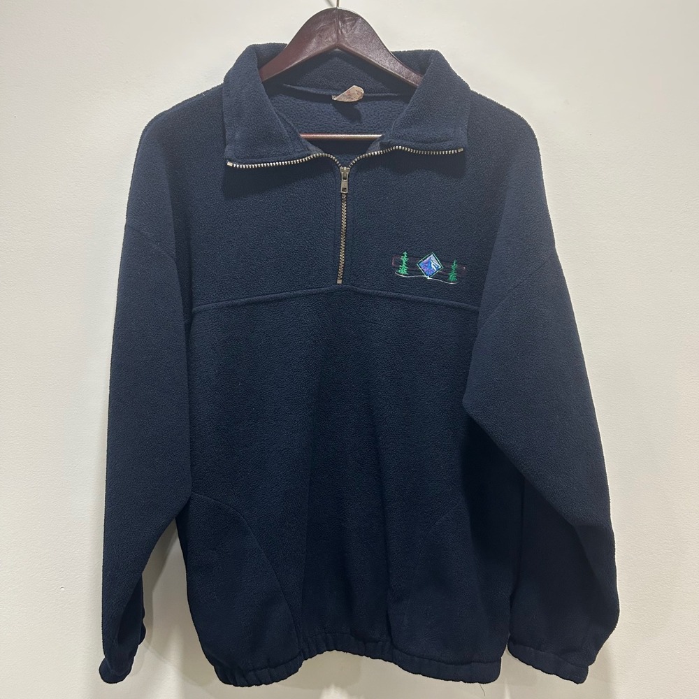 Mens‎ vintage polar graphics3/4 zip pullovr sz large